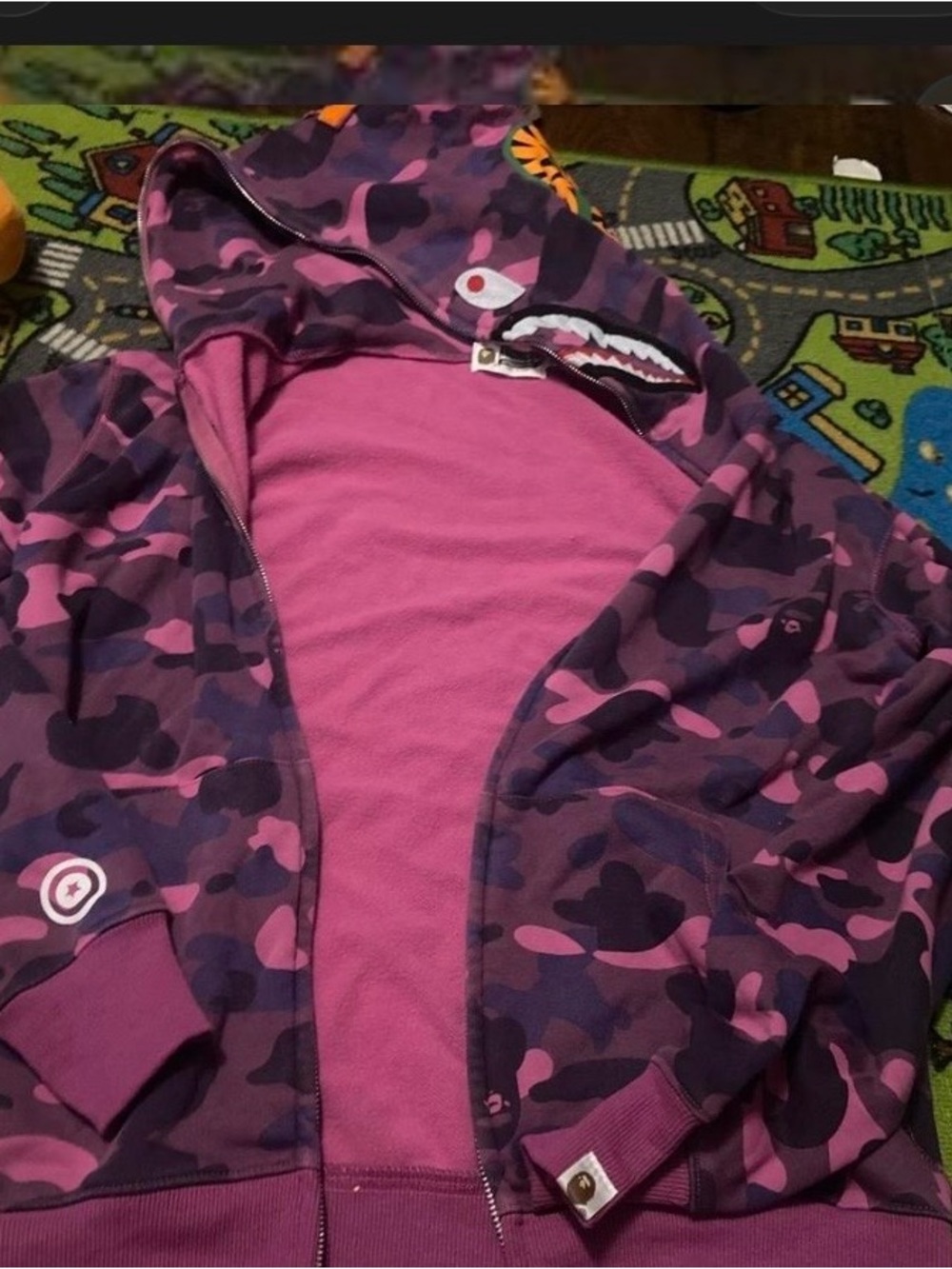 Pink & Purple Camo Men's Zip-Up Hoodie Jacket